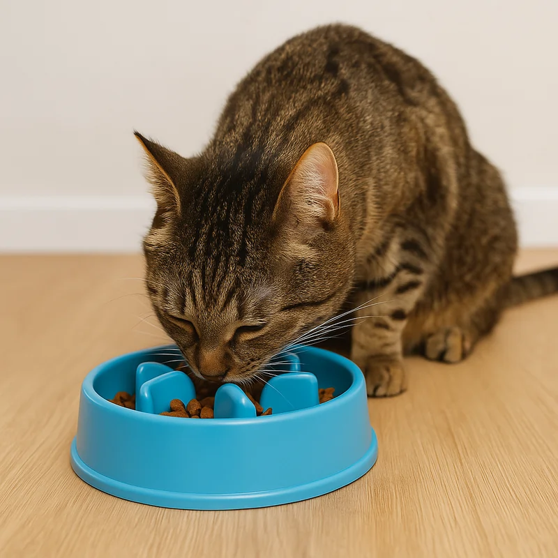 ظرف غذا برای گربهای که استفراغ میکند